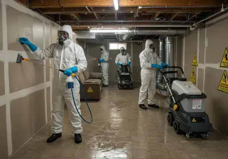 Basement Moisture Removal and Structural Drying process in Williamstown, KY